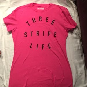 Hot pink adidas work out shirt